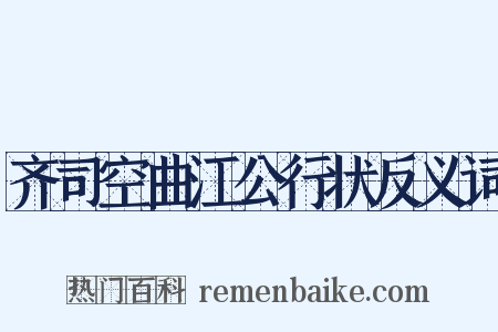 齐司空曲江公行状反义词是什么意思的图片
